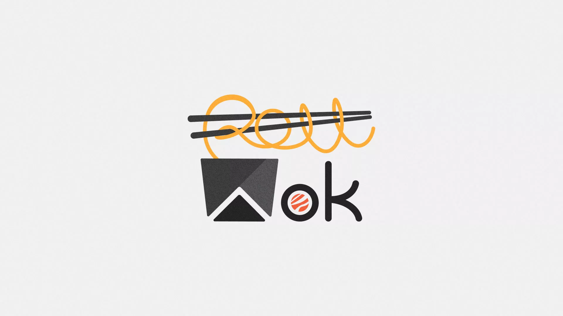 Разработка логотипа суши-бара «Roll Wok Club» в Ленинске-Кузнецком